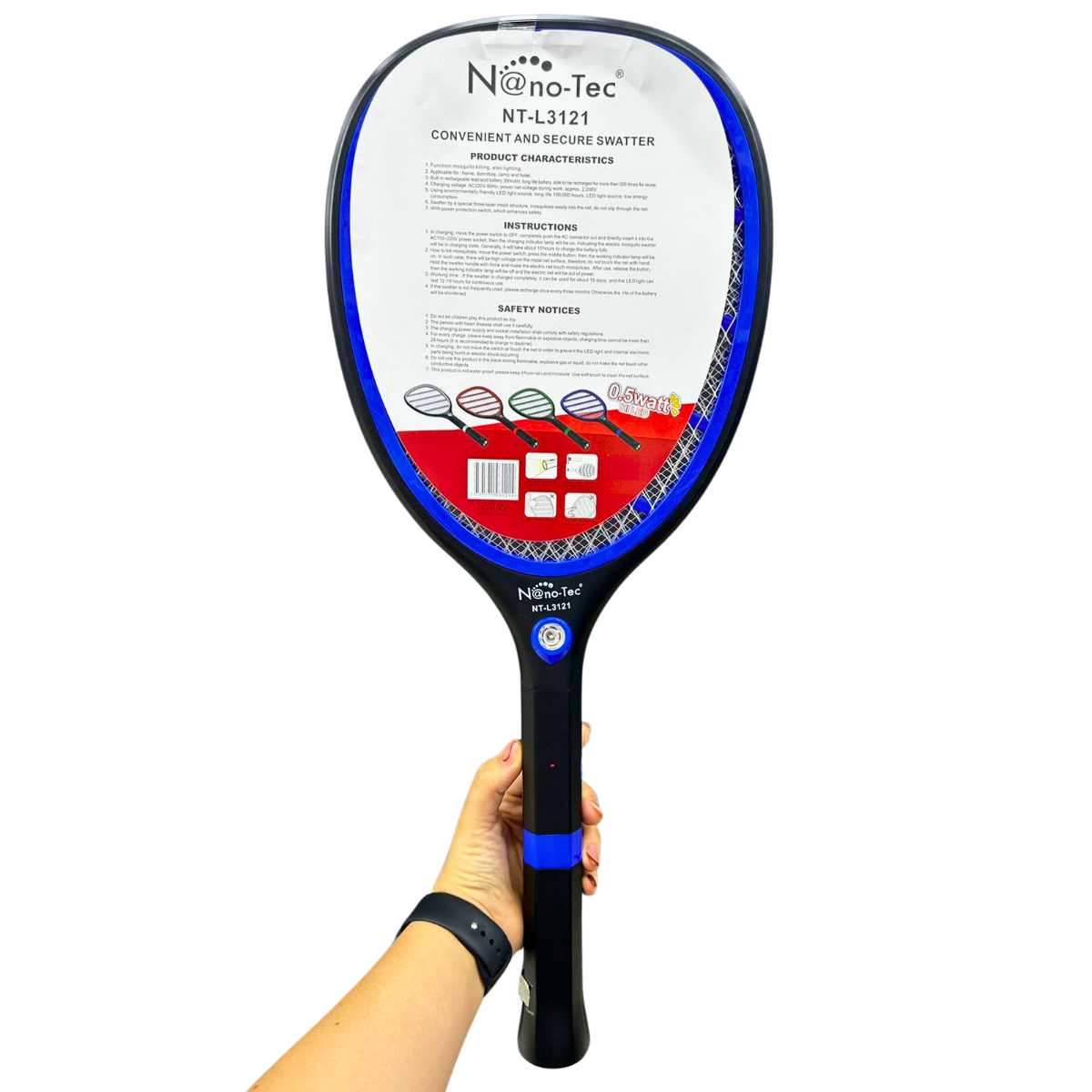 raqueta mata zancudos nanotec carga rapida color azul Comprar tienda onlineshoppingcenterg Colombia centro de compras en linea